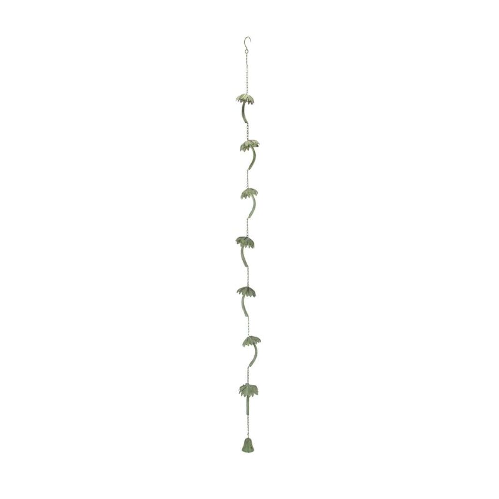 Metal Tropical Palm Tree Rain Chain with Attached Hanger 72 inch